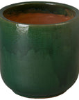 Emissary Barrel Green Ceramic Outdoor Planter