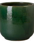 Emissary Barrel Green Ceramic Outdoor Planter