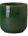 Emissary Barrel Green Ceramic Outdoor Planter