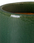 Emissary Barrel Green Ceramic Outdoor Planter