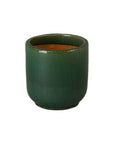 Emissary Barrel Green Ceramic Outdoor Planter