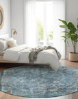 LOOMLAN Rugs Blazura Blue Washable Indoor-Outdoor Rug