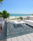 LOOMLAN Rugs Blazura Blue Washable Indoor-Outdoor Rug