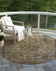LOOMLAN Rugs Blazura Brown Washable Indoor-Outdoor Rug