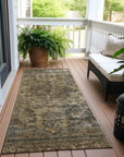 LOOMLAN Rugs Blazura Brown Washable Indoor-Outdoor Rug