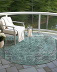LOOMLAN Rugs Blazura Teal Washable Indoor-Outdoor Rug