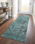 LOOMLAN Rugs Blazura Teal Washable Indoor-Outdoor Rug