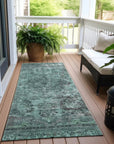 LOOMLAN Rugs Blazura Teal Washable Indoor-Outdoor Rug