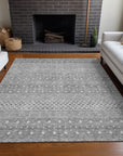 Boho Grey Washable Indoor-Outdoor Rug