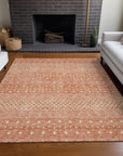 Boho Salmon Washable Indoor-Outdoor Rug