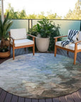 LOOMLAN Rugs Braearis Blue Washable Indoor-Outdoor Rug
