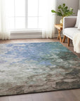 LOOMLAN Rugs Braearis Blue Washable Indoor-Outdoor Rug