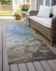 LOOMLAN Rugs Braearis Blue Washable Indoor-Outdoor Rug