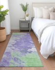 LOOMLAN Rugs Braeas Purple Washable Indoor-Outdoor Rug