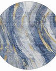 LOOMLAN Rugs Braeon Blue Washable Indoor-Outdoor Rug