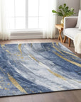 LOOMLAN Rugs Braeon Blue Washable Indoor-Outdoor Rug