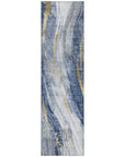 LOOMLAN Rugs Braeon Blue Washable Indoor-Outdoor Rug