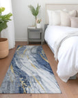 LOOMLAN Rugs Braeon Blue Washable Indoor-Outdoor Rug
