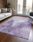 LOOMLAN Rugs Bravari Purple Washable Indoor-Outdoor Rug