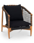 Kuna Black Teak Frame Outdoor Lounge Chair