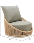 Zuo Modern Cabana Olefin Fabric Swivel Outdoor Accent Chair