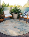 LOOMLAN Rugs Caelanor Teal Washable Indoor-Outdoor Rug