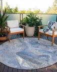 LOOMLAN Rugs Caelara Blue Washable Indoor-Outdoor Rug