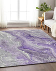 LOOMLAN Rugs Caelara Purple Washable Indoor-Outdoor Rug