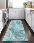 LOOMLAN Rugs Caelara Teal Washable Indoor-Outdoor Rug