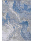 LOOMLAN Rugs Caelaris Blue Washable Indoor-Outdoor Rug