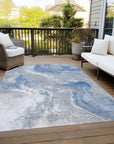 LOOMLAN Rugs Caelaris Blue Washable Indoor-Outdoor Rug