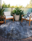 LOOMLAN Rugs Caelion Blue Washable Indoor-Outdoor Rug