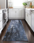 LOOMLAN Rugs Caelion Blue Washable Indoor-Outdoor Rug