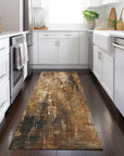 LOOMLAN Rugs Caelion Brown Washable Indoor-Outdoor Rug