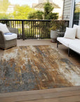 LOOMLAN Rugs Caelion Orange Washable Indoor-Outdoor Rug