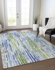 LOOMLAN Rugs Caelira Blue Washable Indoor-Outdoor Rug