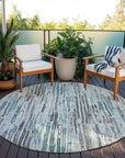 LOOMLAN Rugs Caelira Teal Washable Indoor-Outdoor Rug