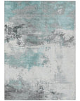 LOOMLAN Rugs Caelius Teal Washable Indoor-Outdoor Rug