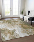 LOOMLAN Rugs Caelor Brown Washable Indoor-Outdoor Rug