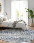 LOOMLAN Rugs Calandria Blue Washable Indoor-Outdoor Rug