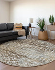 LOOMLAN Rugs Calandria Brown Washable Indoor-Outdoor Rug