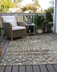 LOOMLAN Rugs Calandria Brown Washable Indoor-Outdoor Rug
