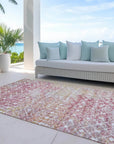 LOOMLAN Rugs Calandria Pink Washable Indoor-Outdoor Rug
