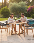 HiTeak Cambria Round Teak Outdoor Dining Table