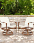 Castelle Berkeley Sling Swivel Rocker Dining Chair-Outdoor Dining Chairs-Castelle-LOOMLAN