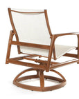 Castelle Berkeley Sling Swivel Rocker Dining Chair-Outdoor Dining Chairs-Castelle-LOOMLAN