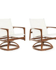 Castelle Berkeley Sling Swivel Rocker Dining Chair-Outdoor Dining Chairs-Castelle-LOOMLAN