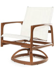 Castelle Berkeley Sling Swivel Rocker Dining Chair-Outdoor Dining Chairs-Castelle-LOOMLAN