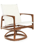 Castelle Berkeley Sling Swivel Rocker Dining Chair-Outdoor Dining Chairs-Castelle-LOOMLAN
