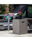 Castor Concrete Outdoor Square End Table - LOOMLAN - SUNPAN - Outdoor Side Tables